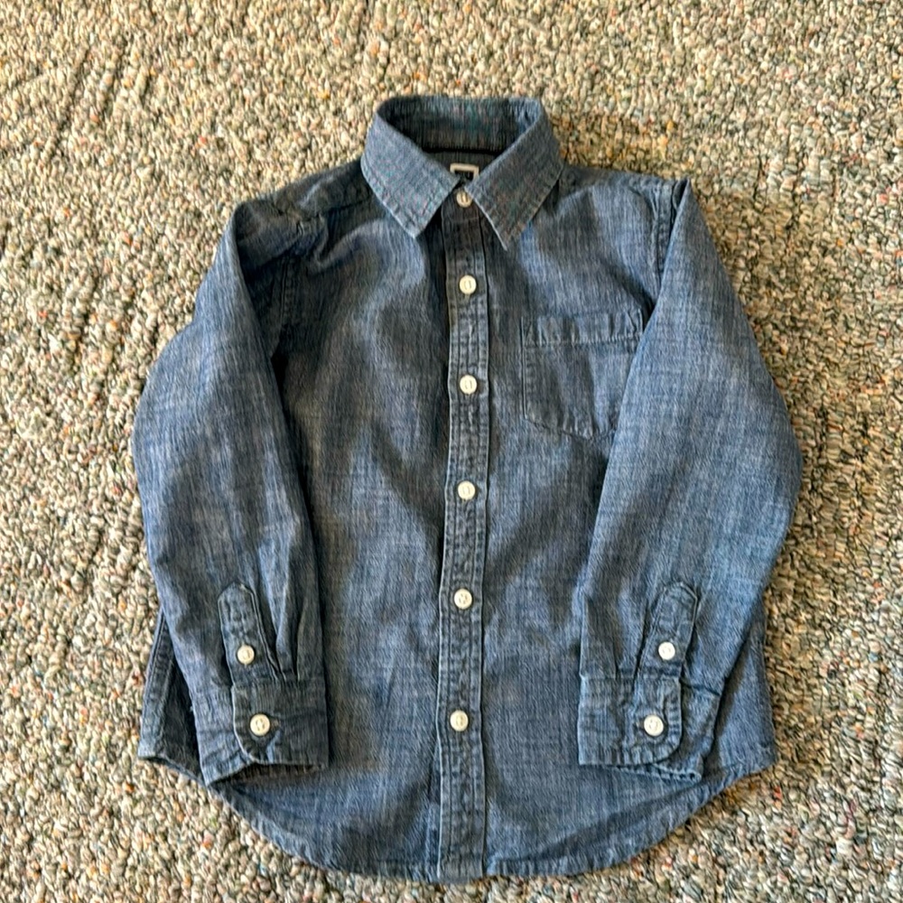 Janie and Jack blue button down shirt, sz 4T